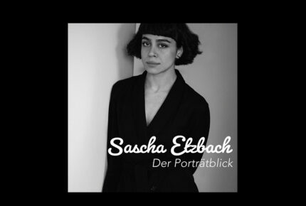 Bild mit Frau und Schrift der Porträtblick
